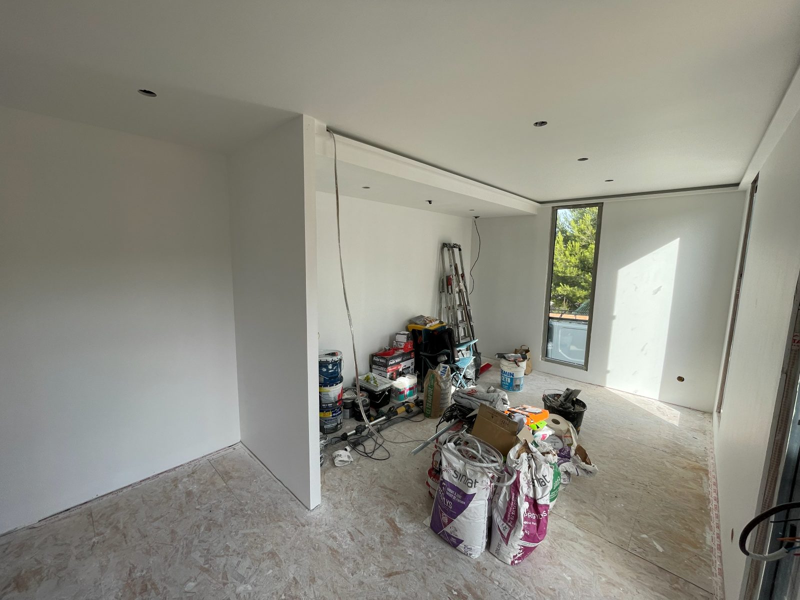 Étape chantier : intérieur prêt pour les finitions peinture